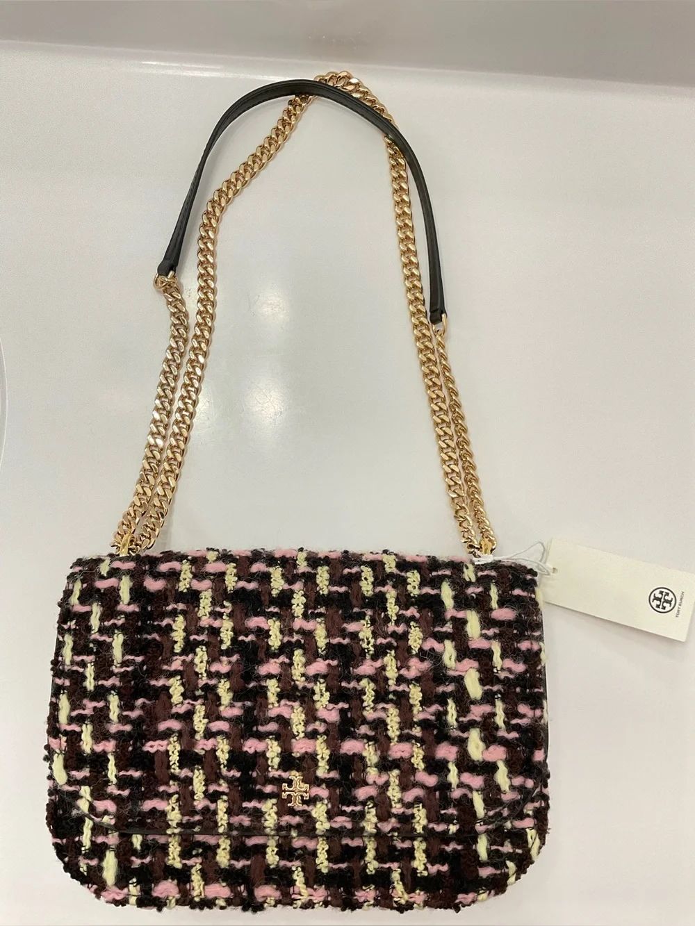 NWT Tory Burch Tweed Shoulder Bag - Picture 8 of 14
